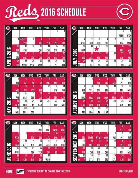 cincinnati reds schedule 2016